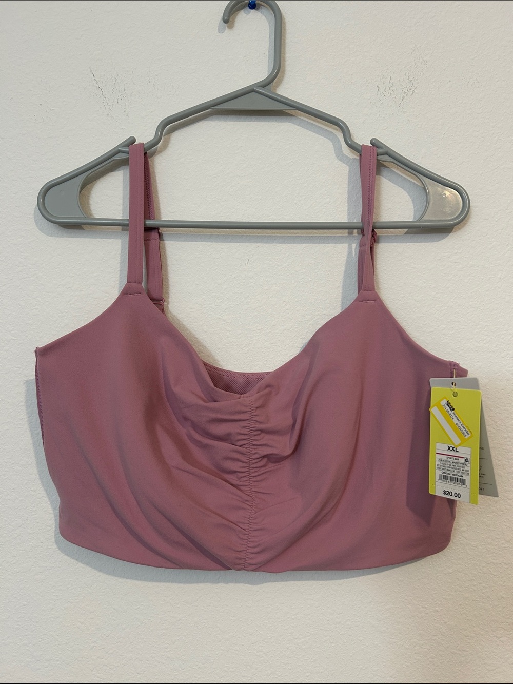 all in motion Mauve Ruched Bralette - Dusty Pink